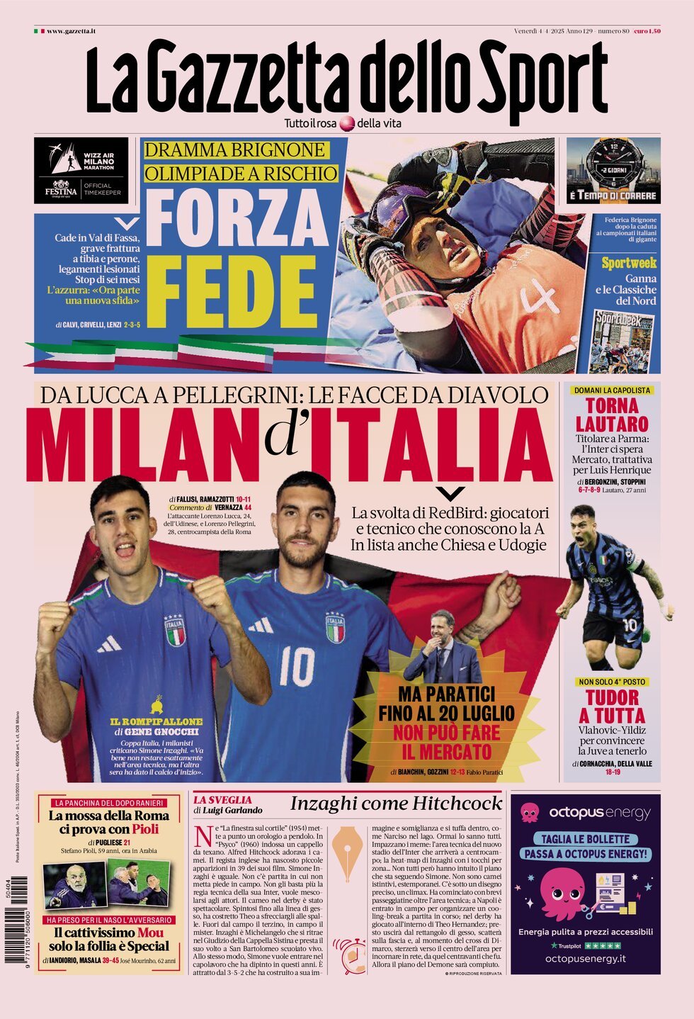 La Gazzetta Dello Sport, prima pagina