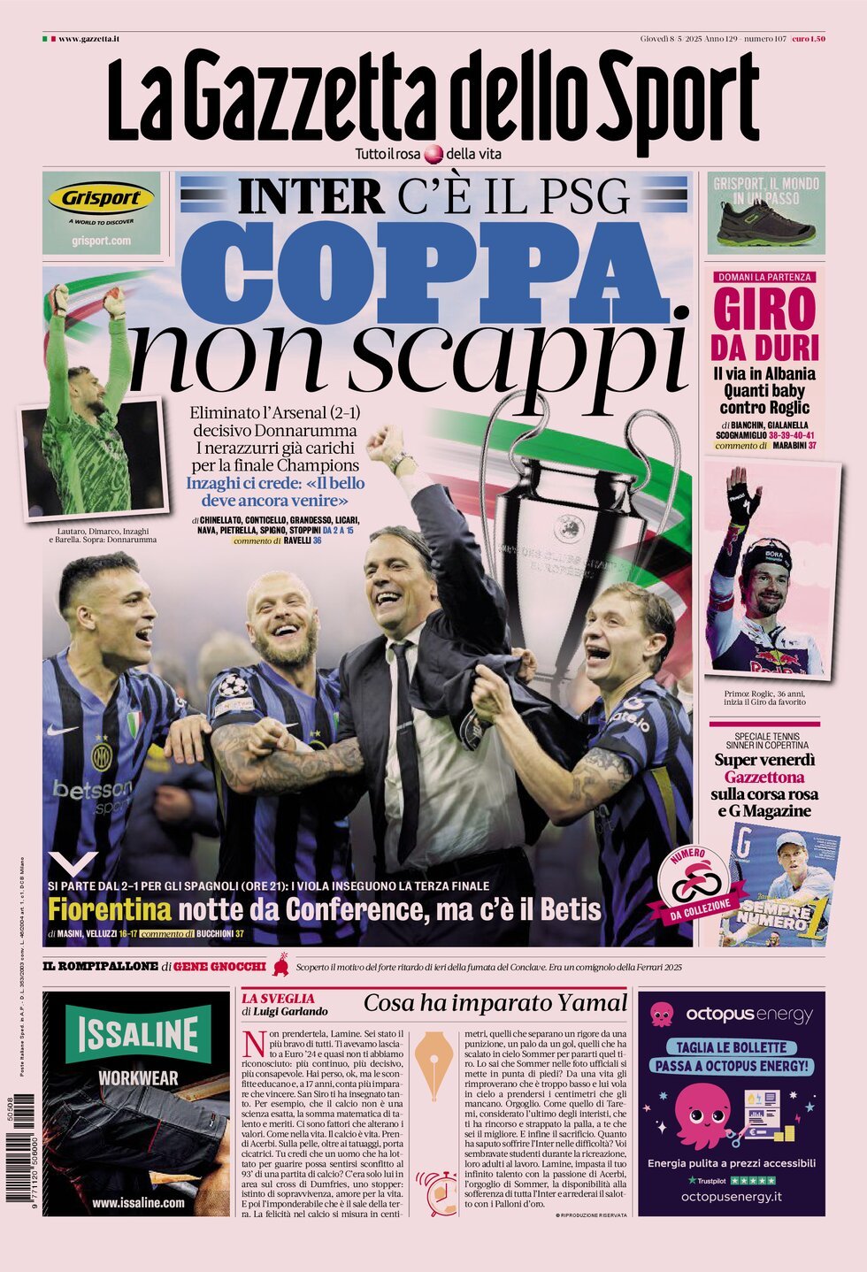 La Gazzetta Dello Sport, prima pagina