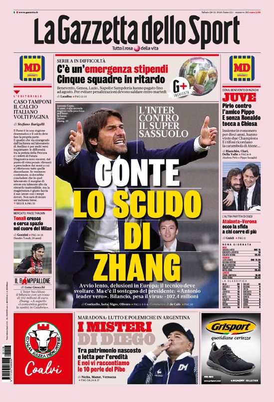 Prima Pagina «La Gazzetta Dello Sport» | Giornali.it