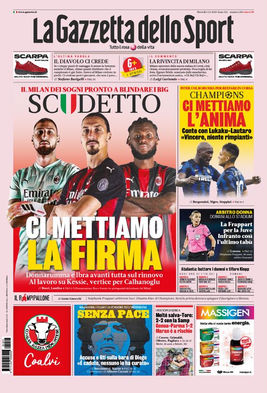 Le Prime Pagine Dei Quotidiani Sportivi Italiani E Stranieri: Gazzetta ...