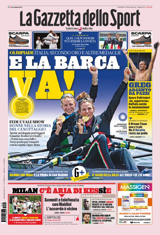 La Gazzetta Dello Sport, prima pagina