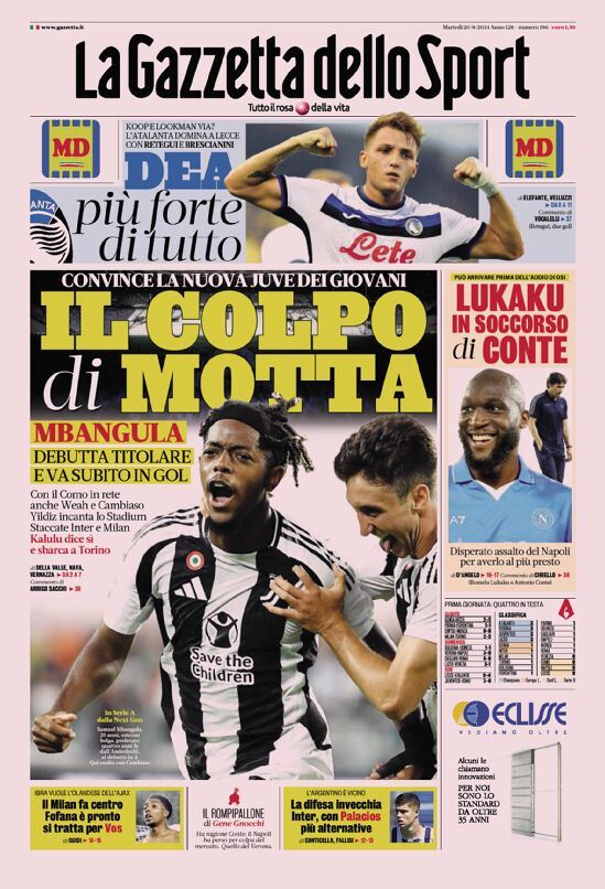 Gazzetta dello Sport Prima Pagina – Edizione di Martedì 20 Agosto 2024