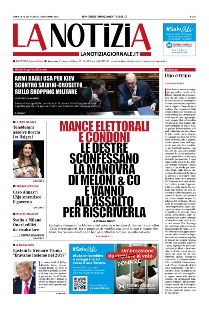 La Notizia, prima pagina