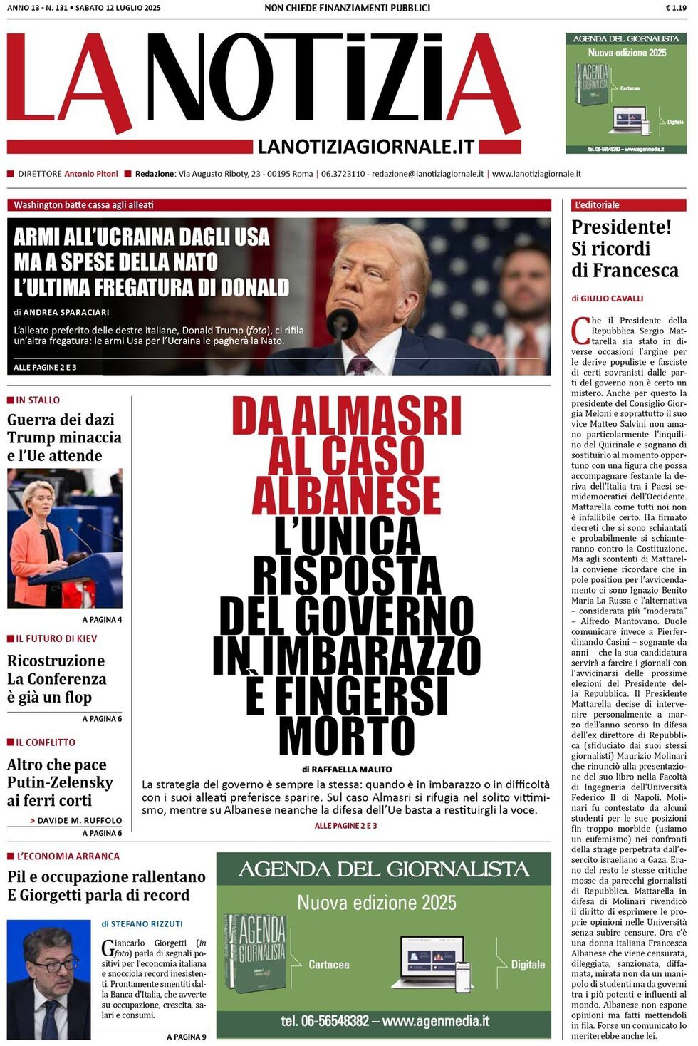 La Notizia, prima pagina
