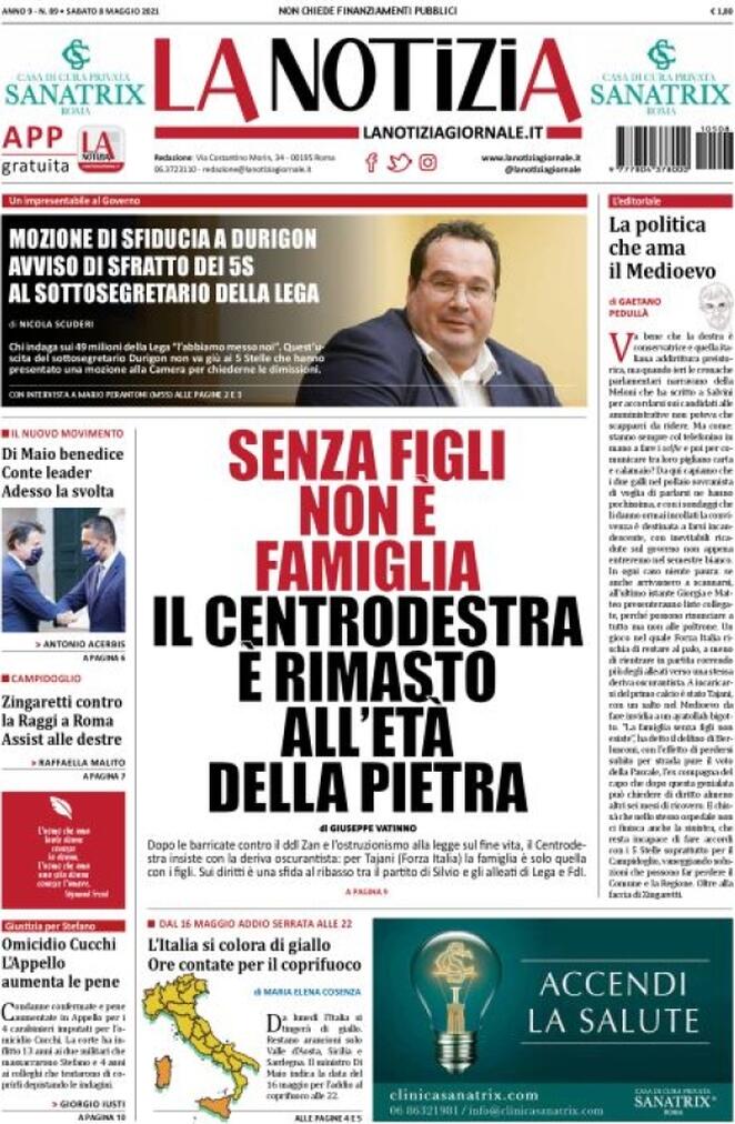 La Notizia, prima pagina
