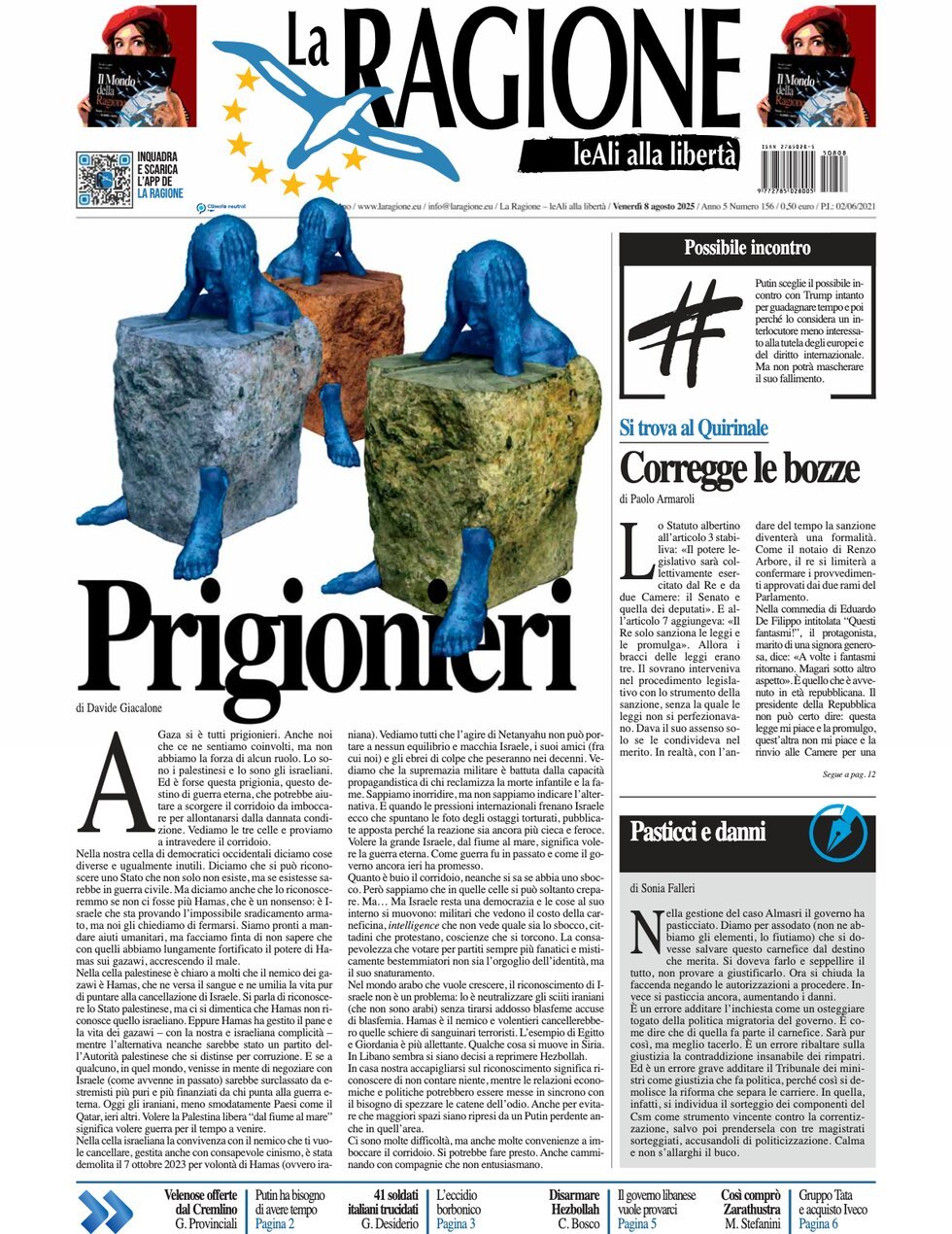 La Ragione, prima pagina