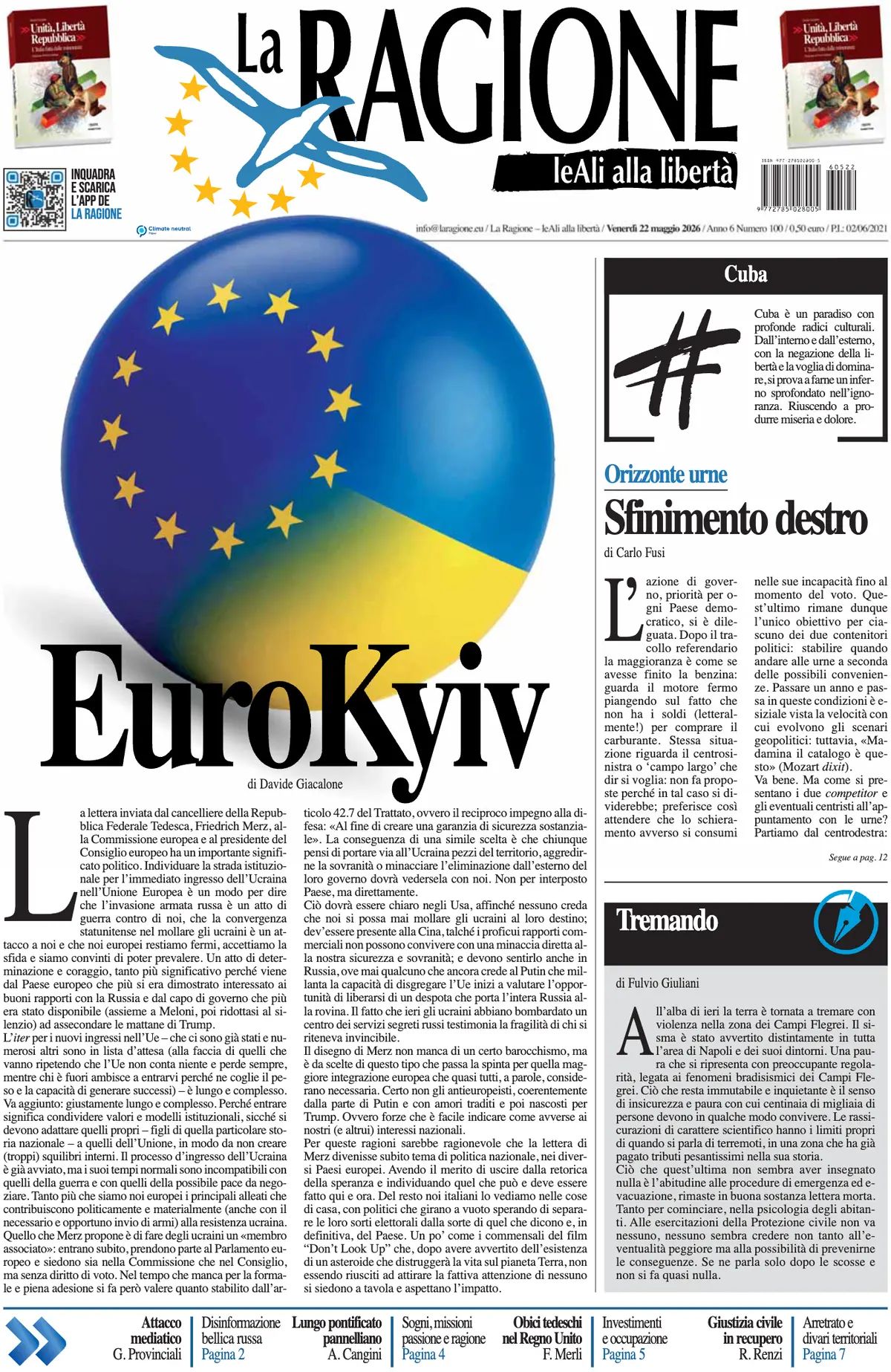 La Ragione, prima pagina