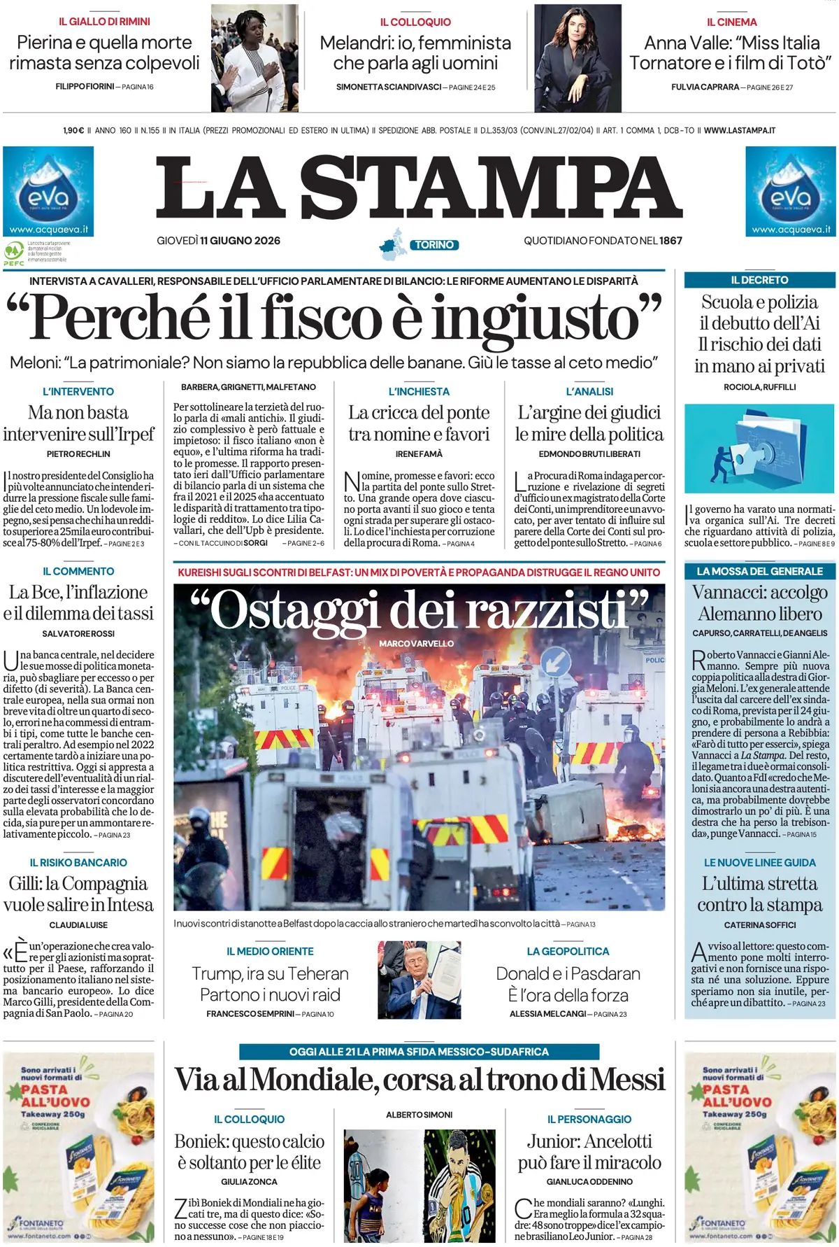 La Stampa, prima pagina