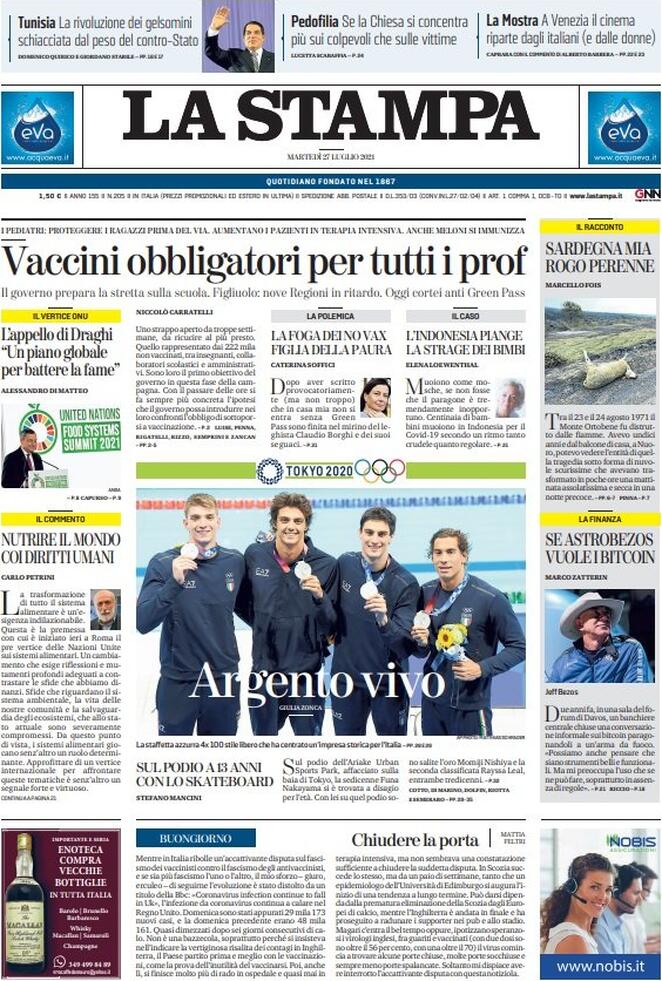 La Stampa, prima pagina