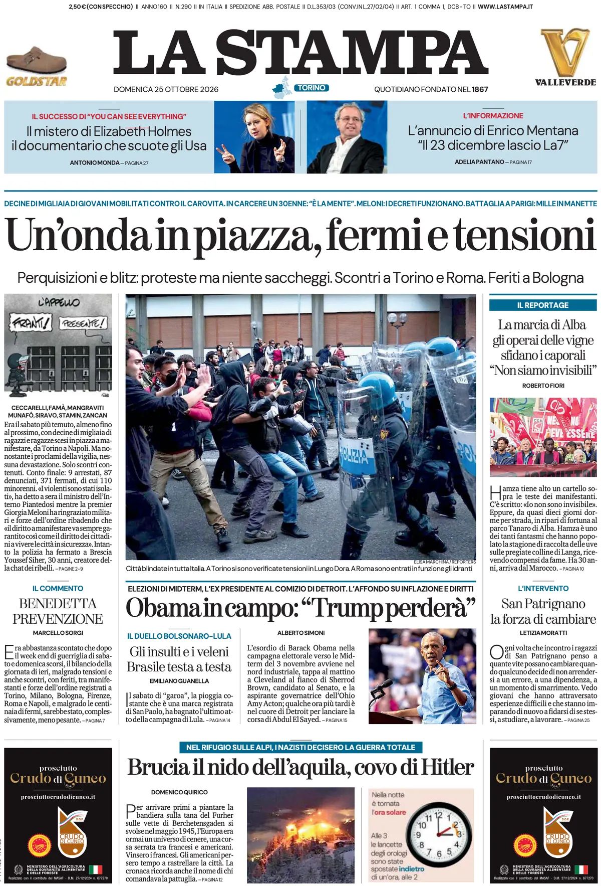 La Stampa, prima pagina