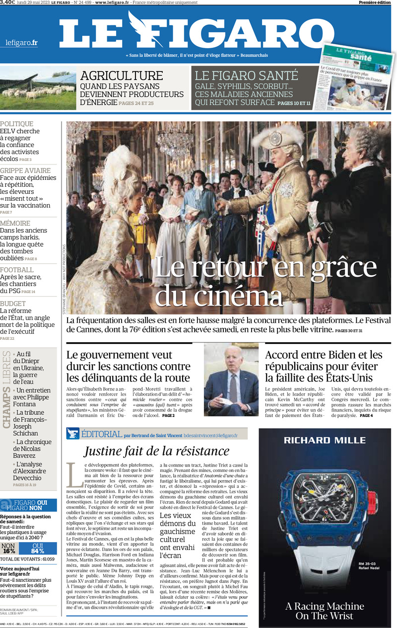 Le Figaro (Francia), prima pagina