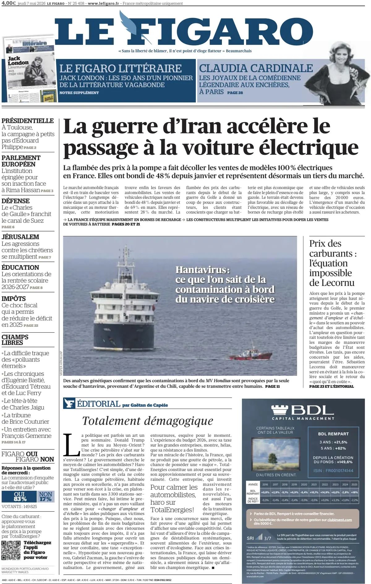 Le Figaro (Francia), prima pagina