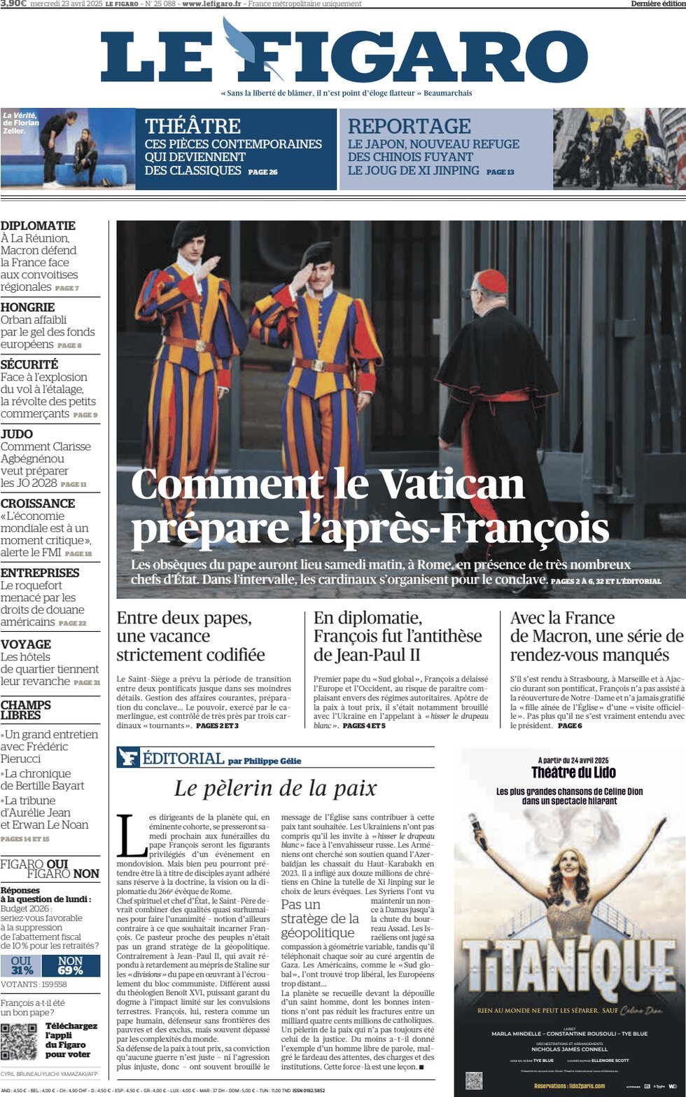 Le Figaro (Francia), prima pagina
