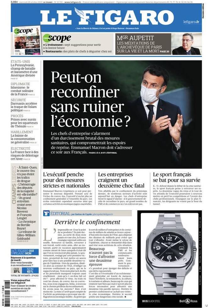 Le Figaro (Francia), prima pagina