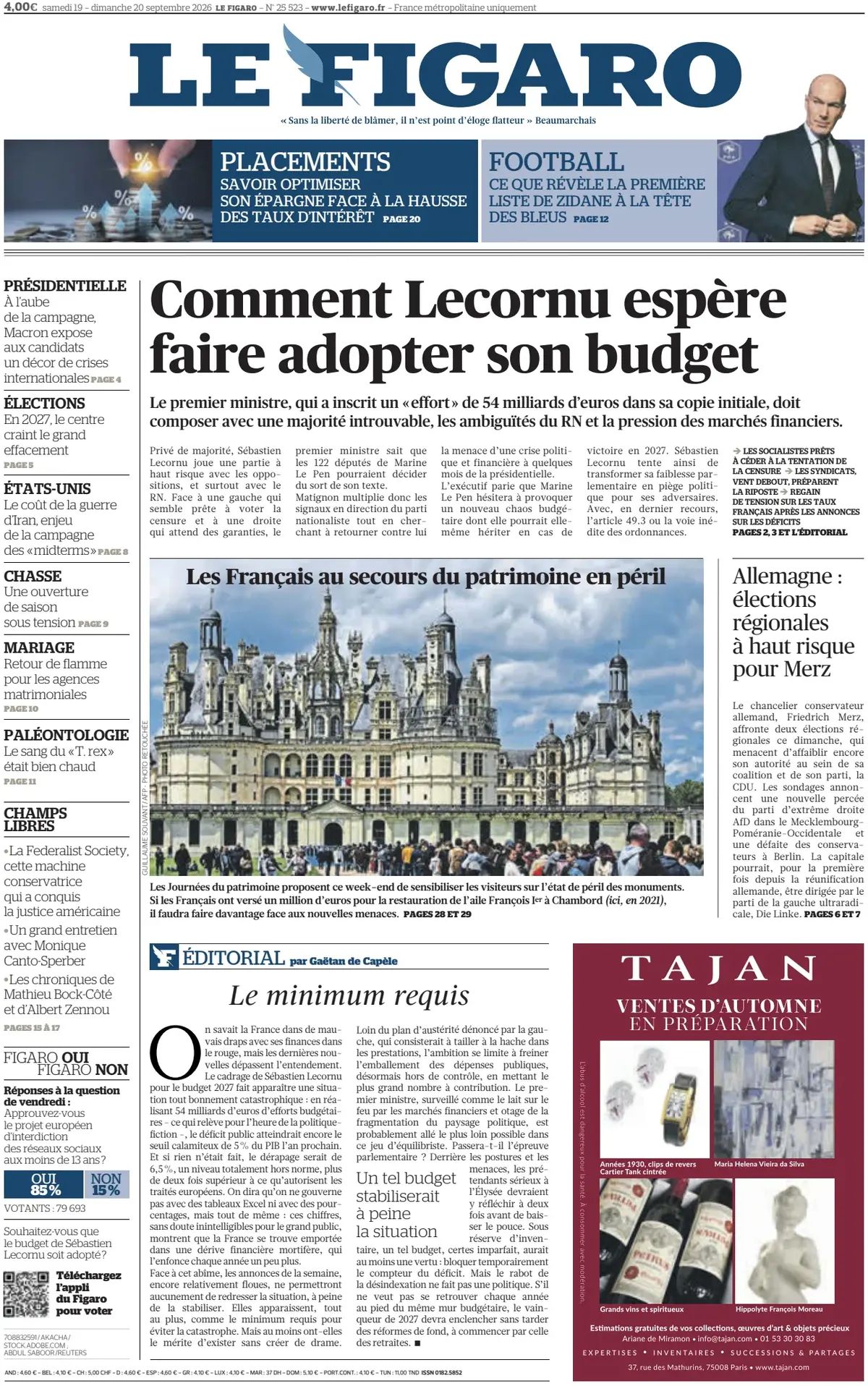 Le Figaro (Francia), prima pagina