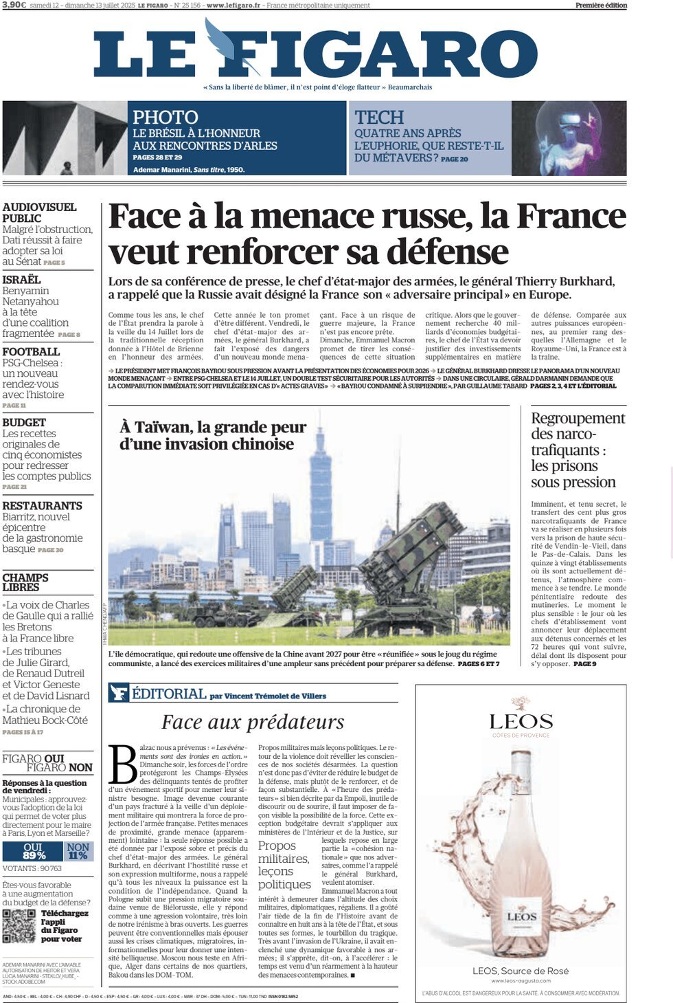 Le Figaro (Francia), prima pagina