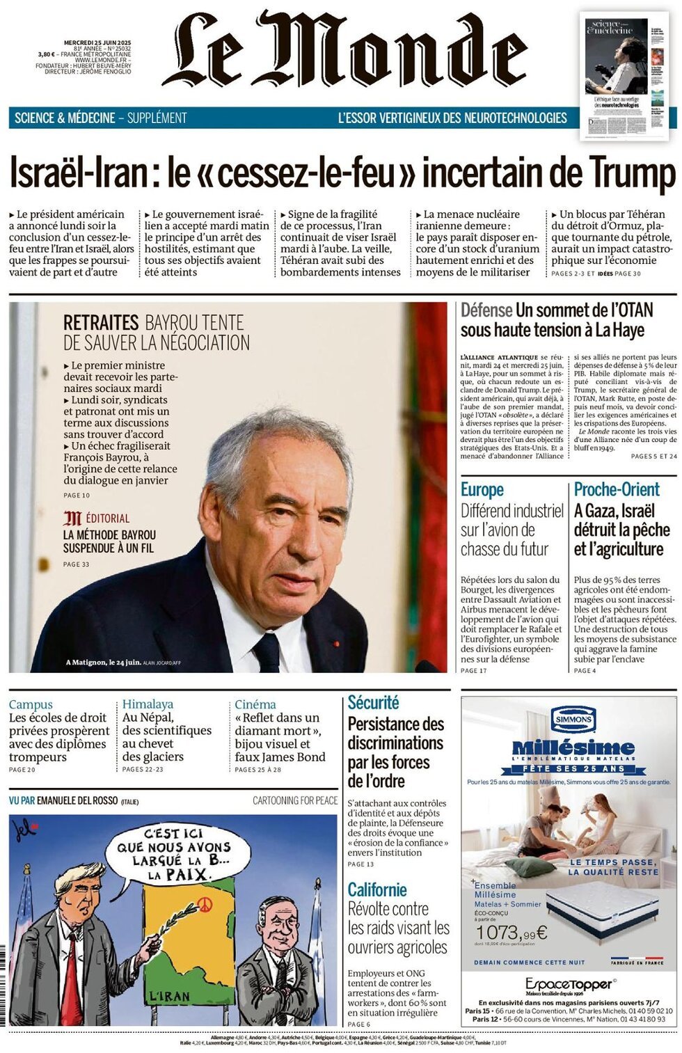 Le Monde (Francia), prima pagina