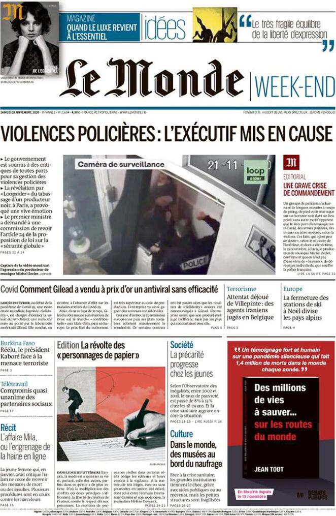 Le Monde (Francia), prima pagina