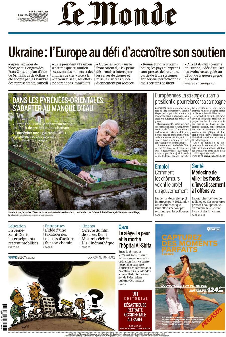 Le Monde (Francia), prima pagina