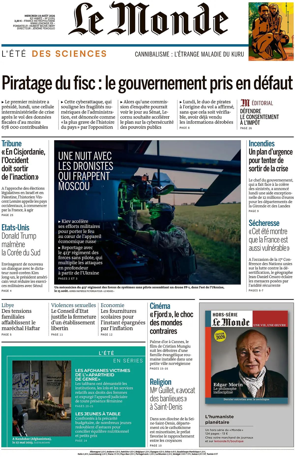 Le Monde (Francia), prima pagina
