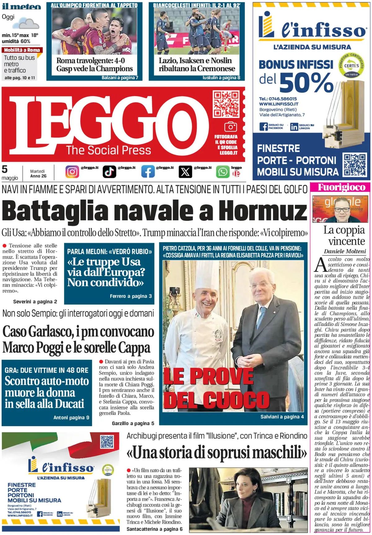 Leggo, prima pagina