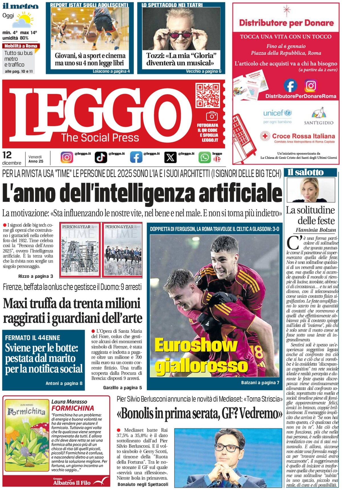 Leggo, prima pagina