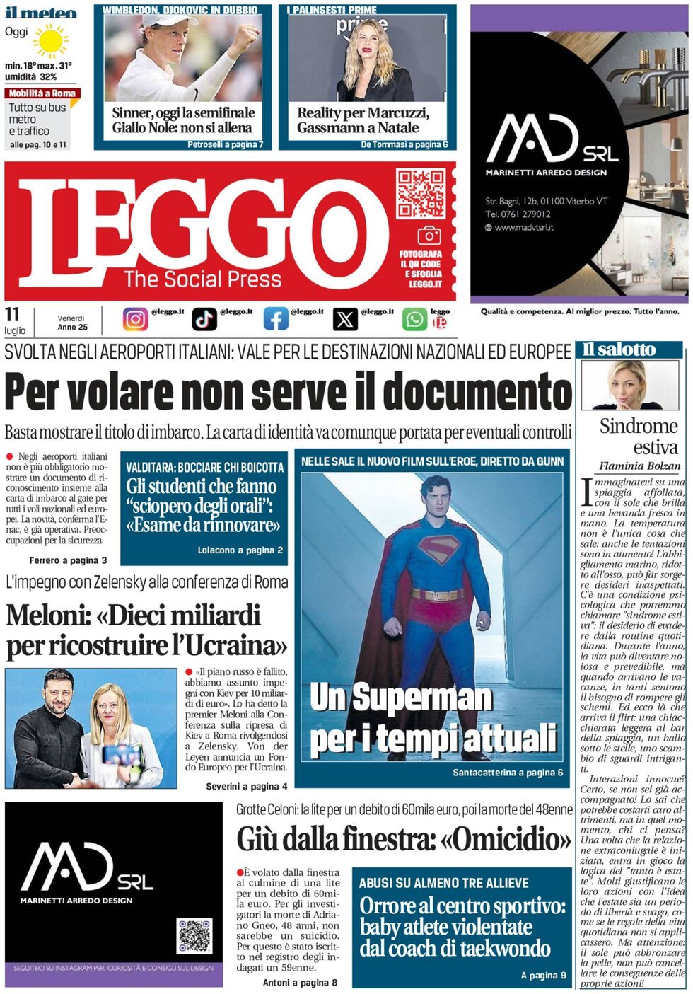 Leggo, prima pagina