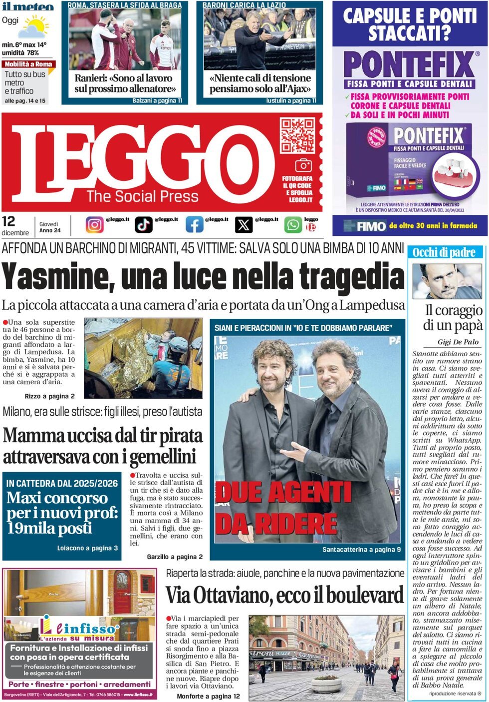 Leggo, prima pagina