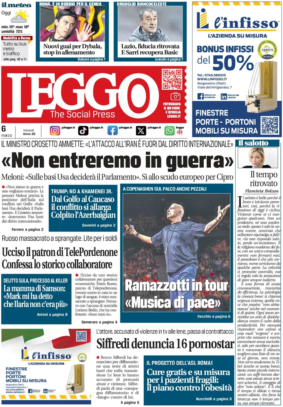 Leggo, prima pagina