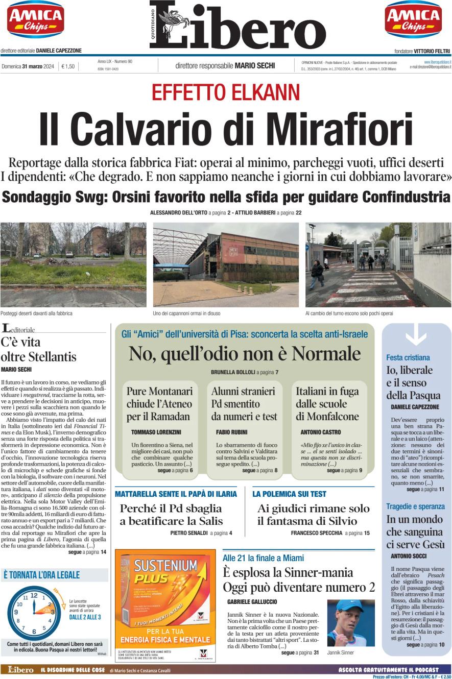 Prima pagina Libero Quotidiano Giornali.it