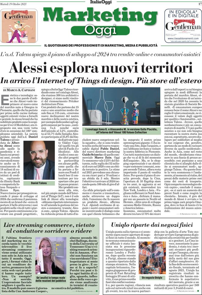 Marketing Oggi, prima pagina
