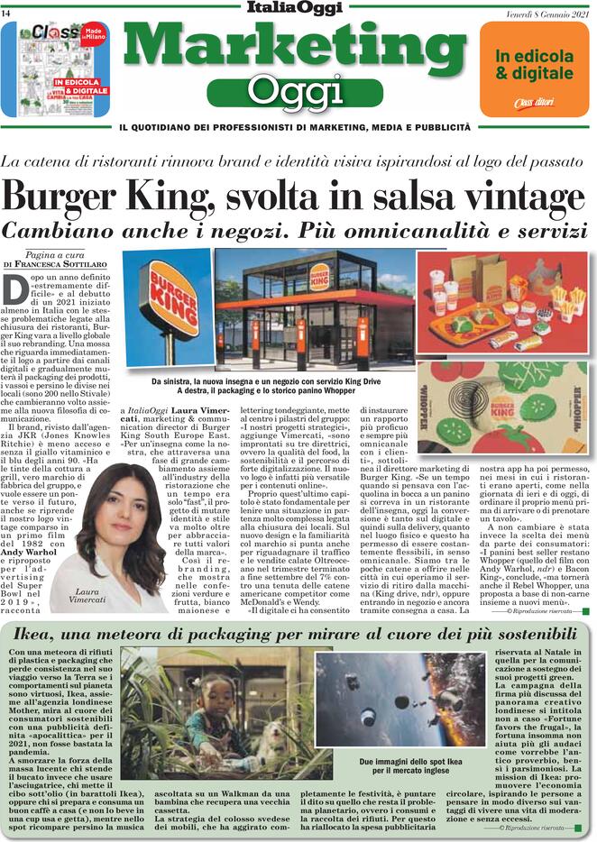 Marketing Oggi, prima pagina