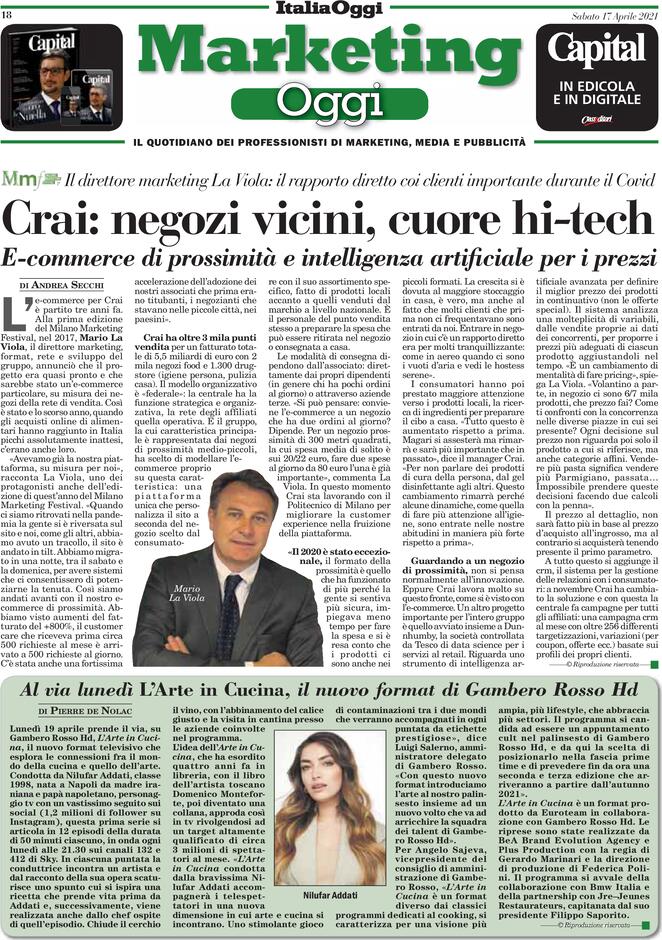 Marketing Oggi, prima pagina