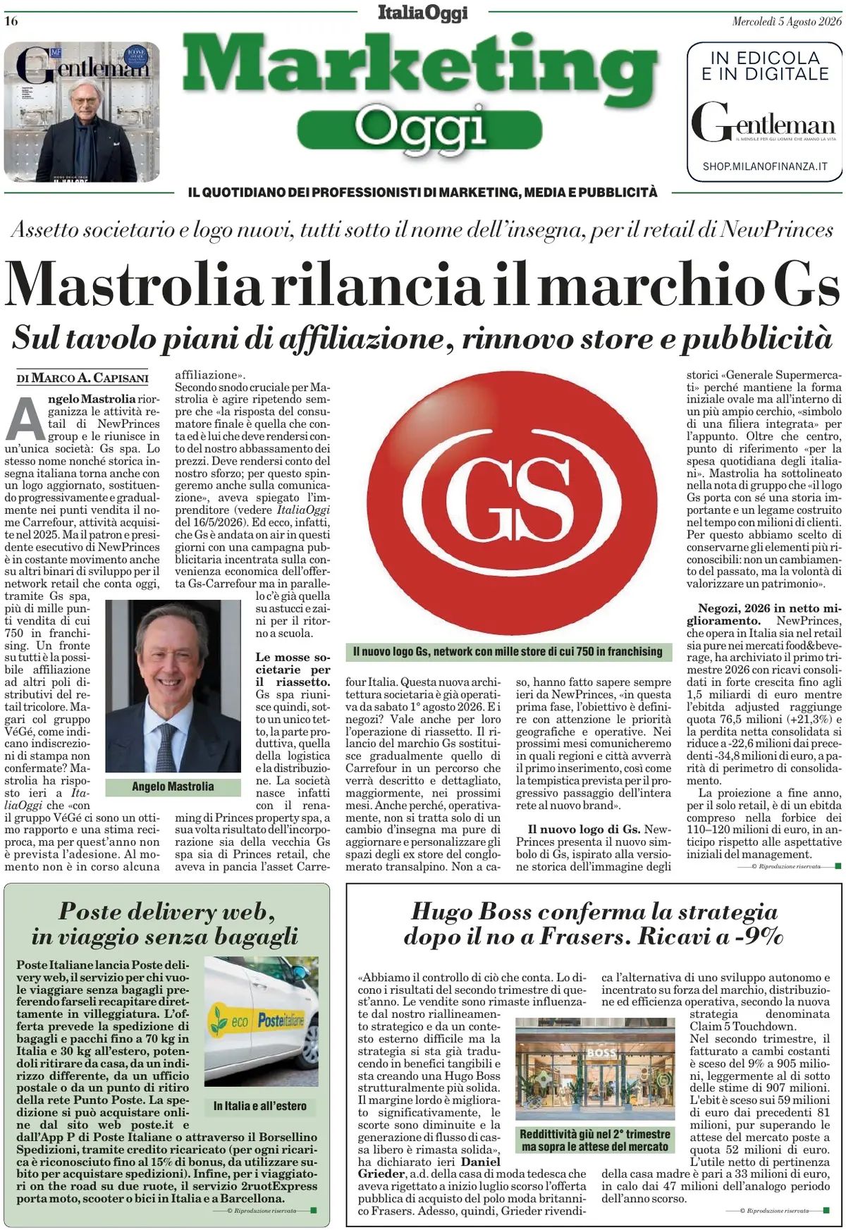 Marketing Oggi, prima pagina