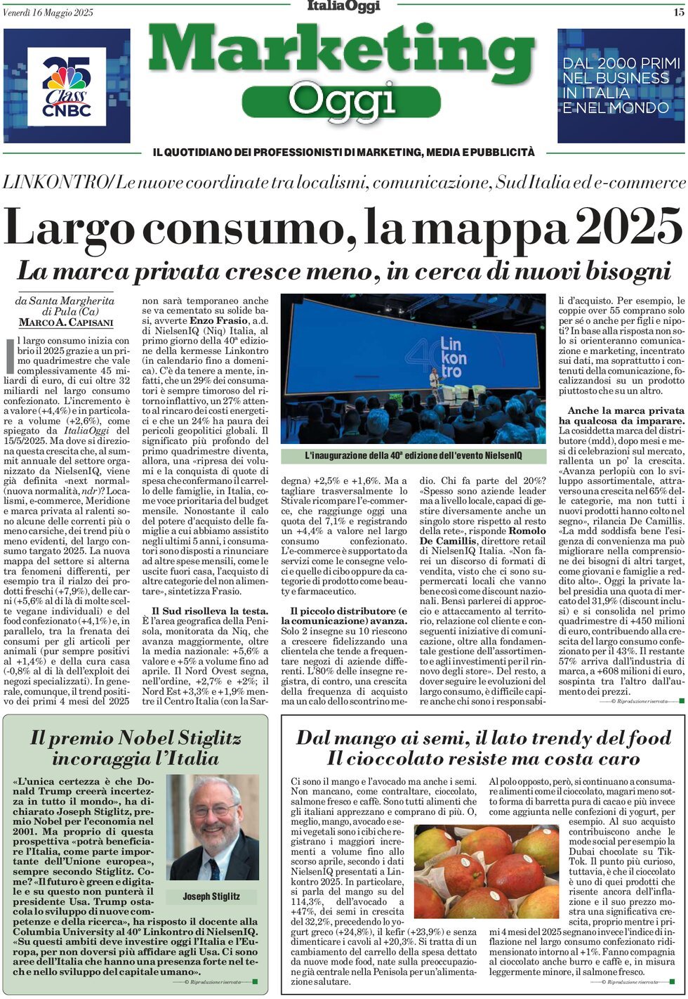 Marketing Oggi, prima pagina
