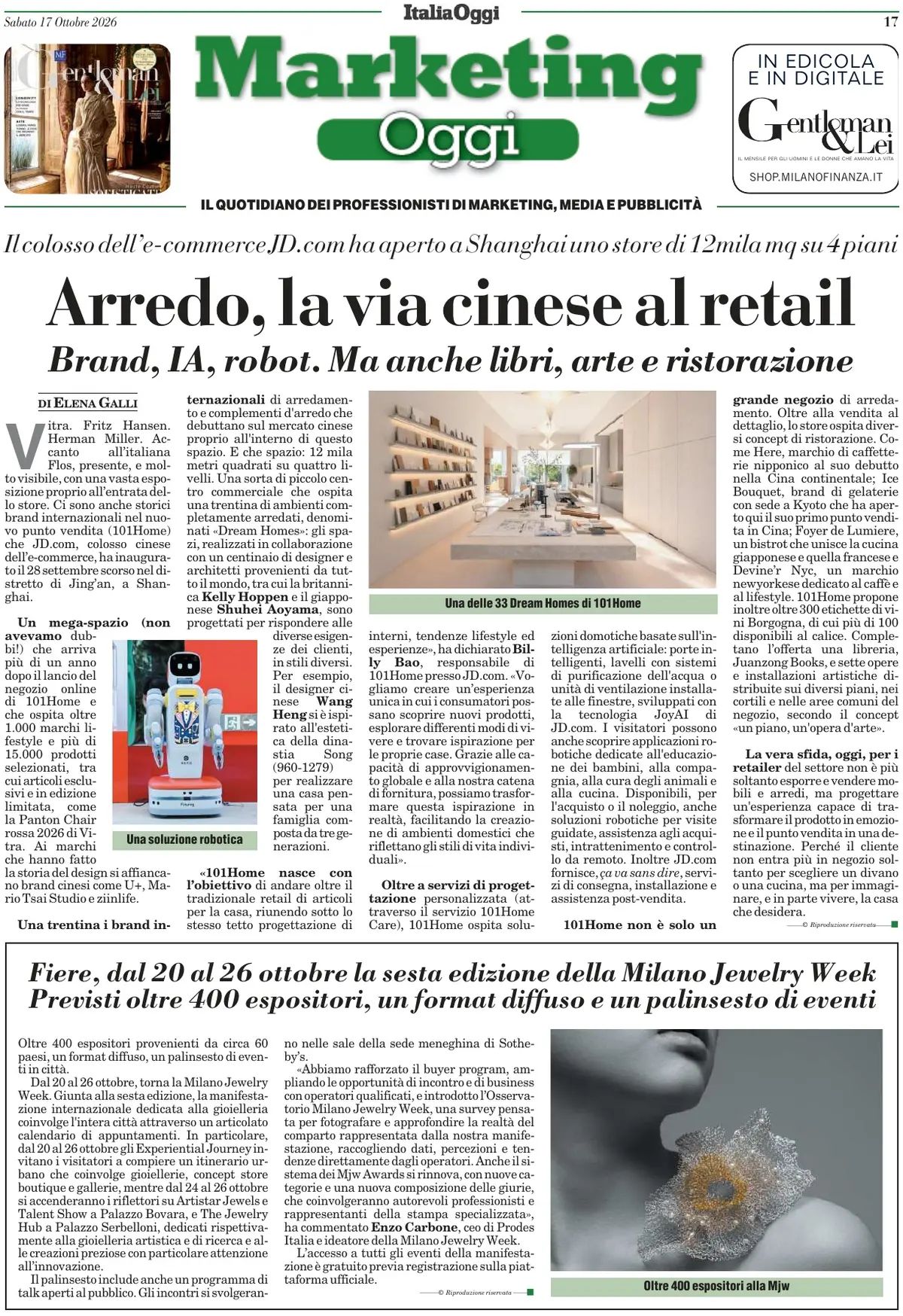 Marketing Oggi, prima pagina