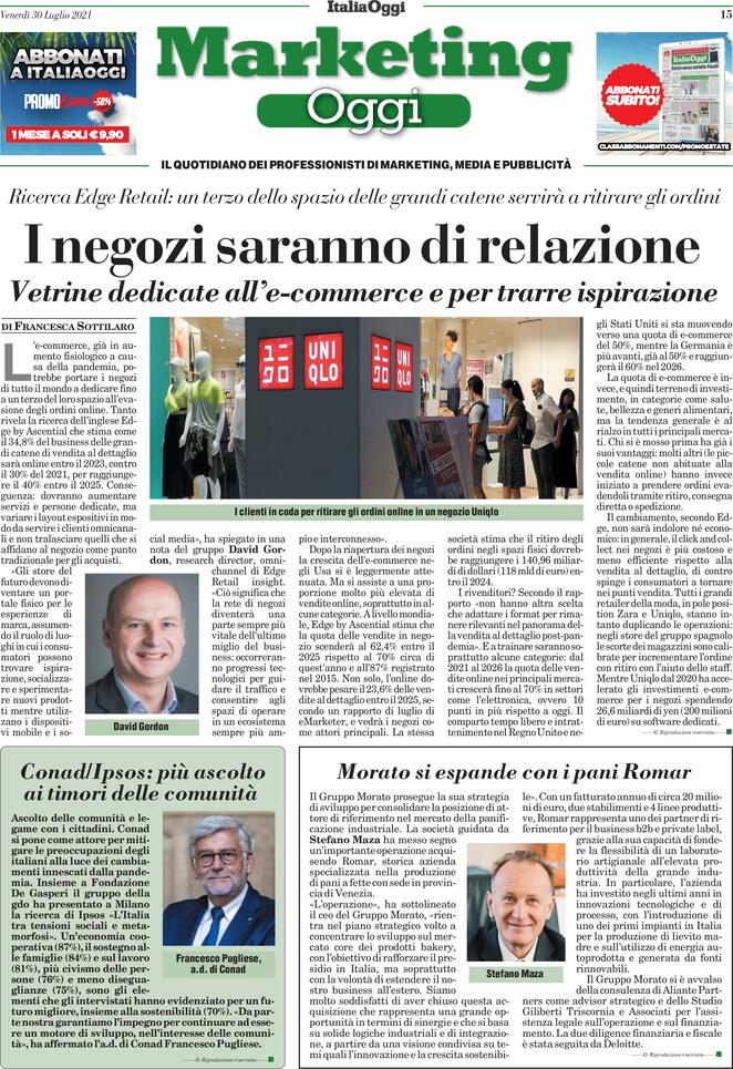 Marketing Oggi, prima pagina