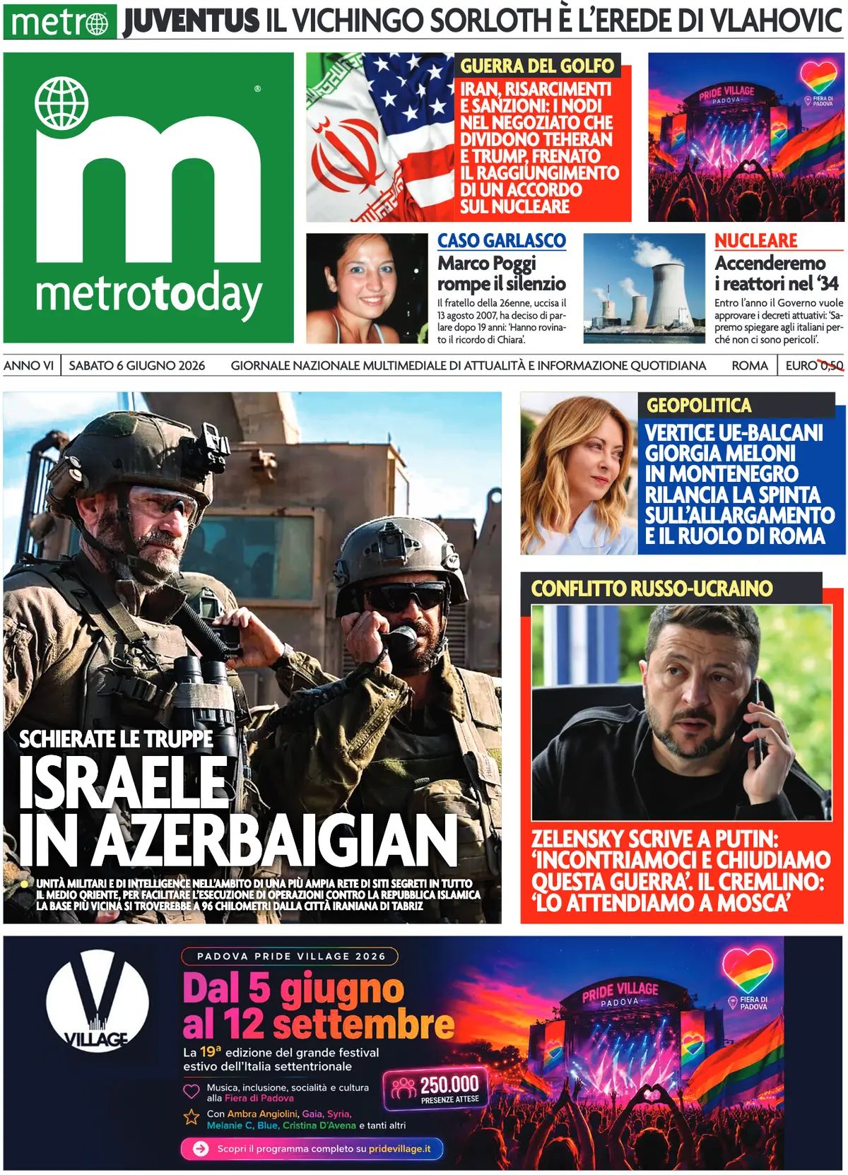 Metro, prima pagina