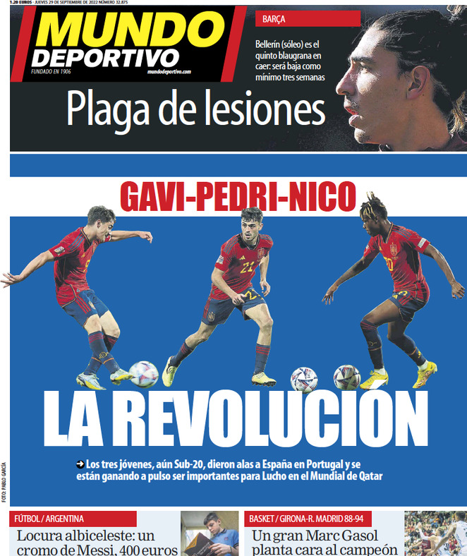 Mundo Deportivo (Spagna), prima pagina