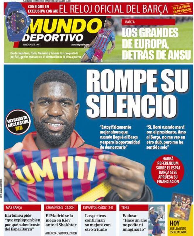 Mundo Deportivo (Spagna), prima pagina