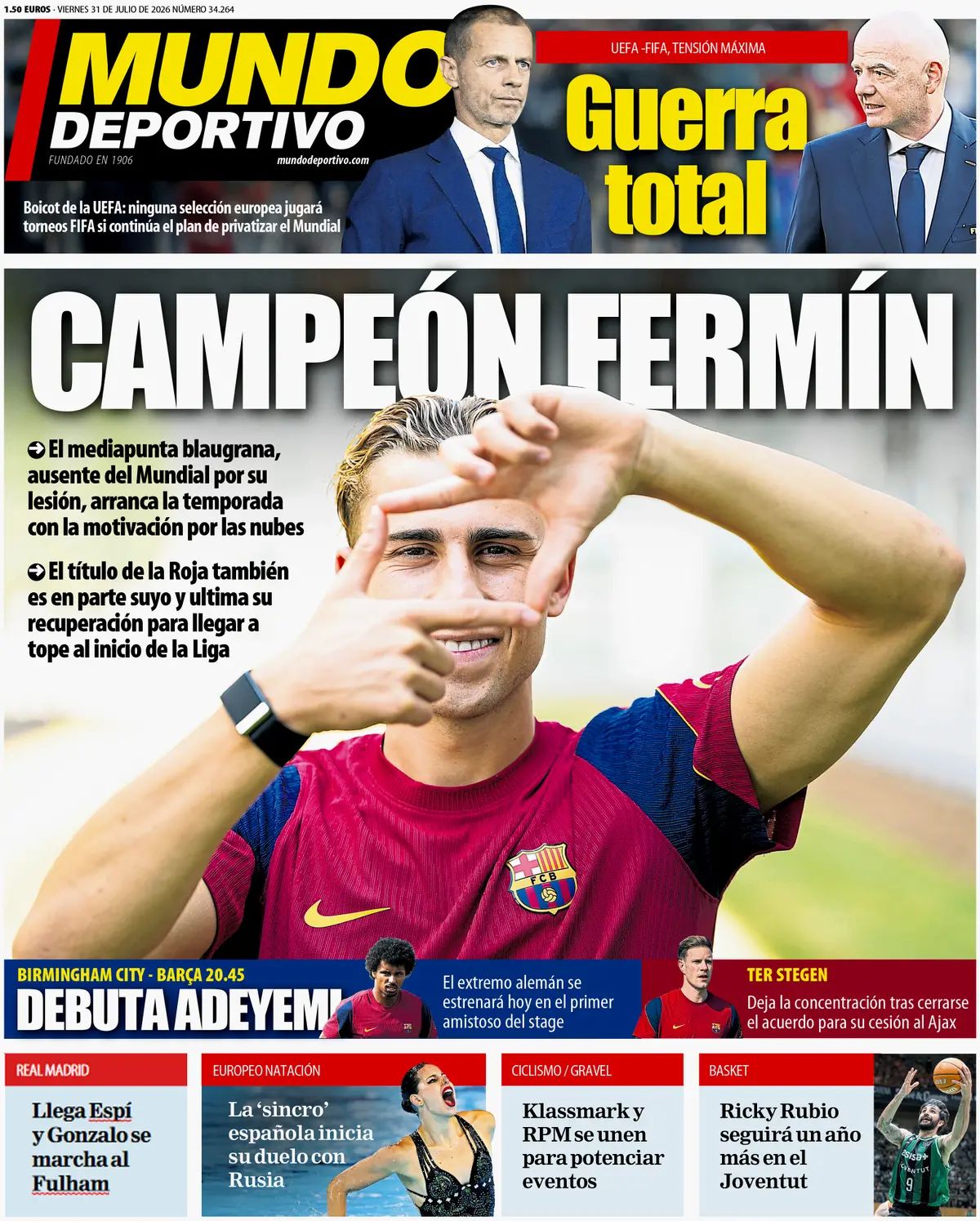 Mundo Deportivo (Spagna), prima pagina