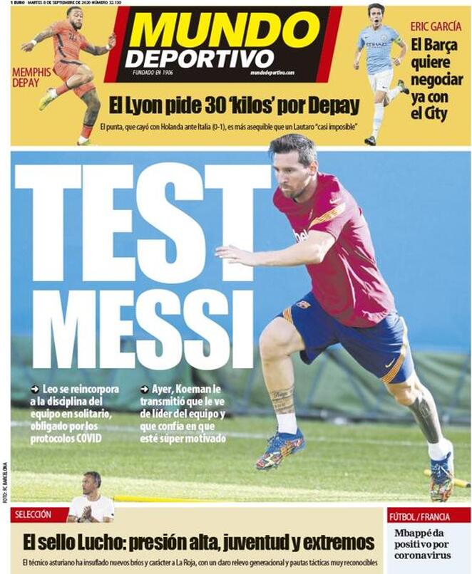 Mundo Deportivo (Spagna), prima pagina