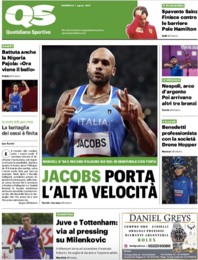 QS Sport, prima pagina