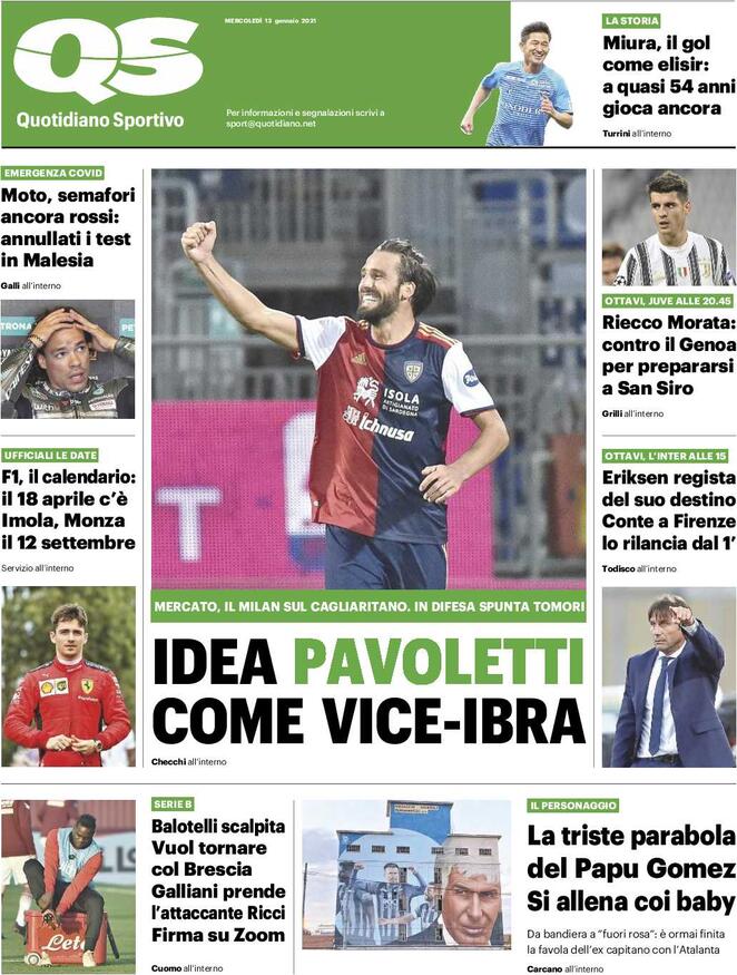 QS Sport, prima pagina