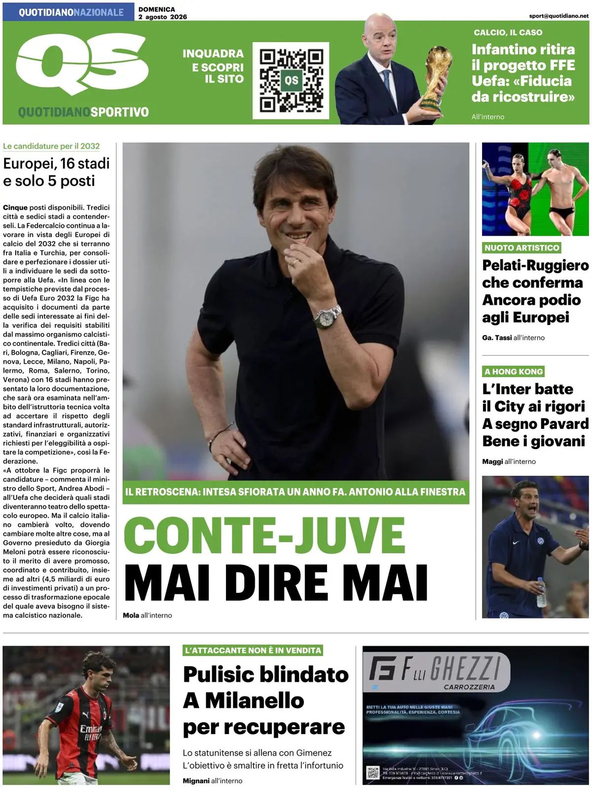 QS Sport, prima pagina