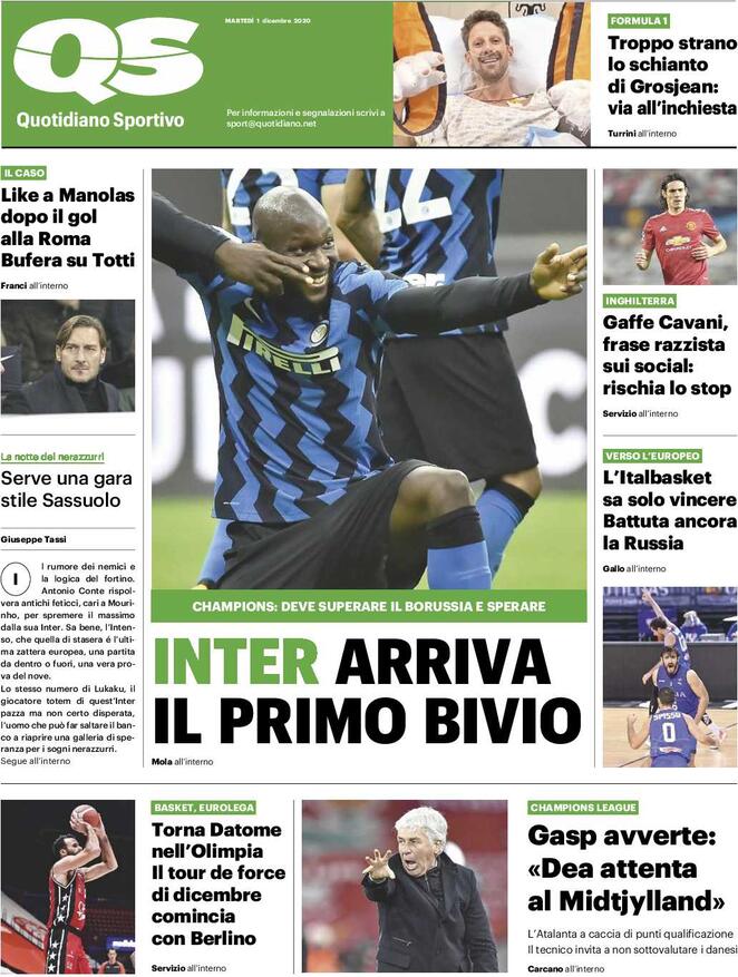 QS Sport, prima pagina