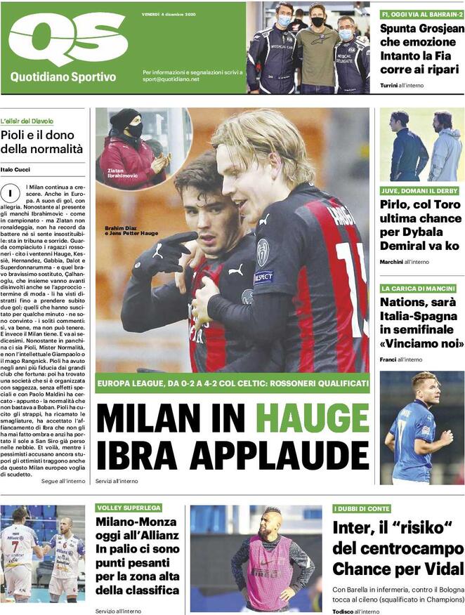 Le prime pagine dei Quotidiani Sportivi Italiani e Stranieri Gazzetta