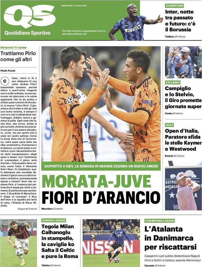 Le prime pagine dei Quotidiani Sportivi Italiani e Stranieri Gazzetta