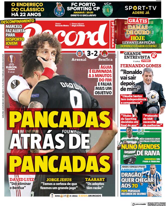 Record (Portogallo), prima pagina