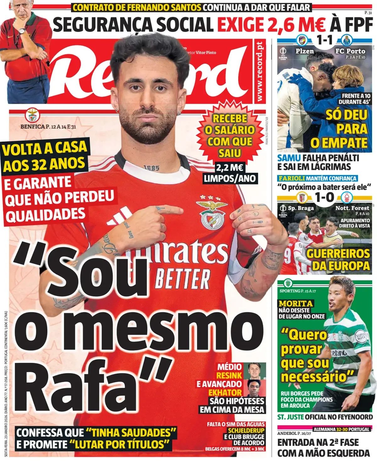 Record (Portogallo), prima pagina